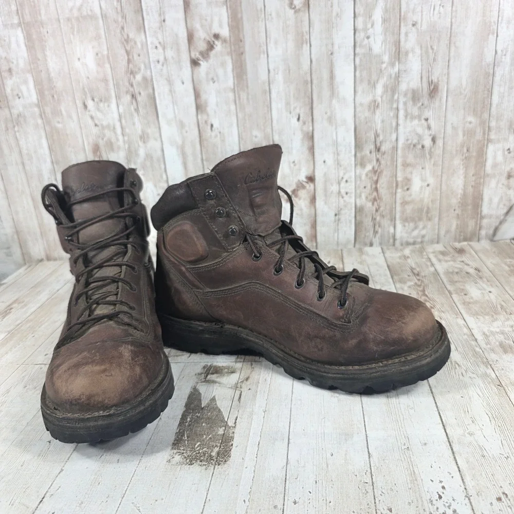 Cabelas Mens Brown Leather Gore-Tex Vibram‎ Hiking Boots 80047371 Size 10 M